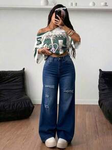 Women Jeans - Mid-deep Blue - View 6