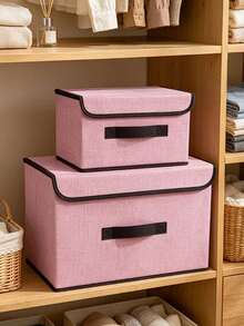 2pcs/1pc Foldable Storage Box, Portable Organizer For Clothes, Underwear, Socks And Other Items, Dust-Proof And Moisture-Proof Closet Storage Device, Wardrobe Organizer, Vanity Organizer, Dormitory Clothes, Toys, Books, Snacks And Miscellaneous Storage Tool, Linen Foldable Storage Container, Multi-Functional Home Storage Box, Clothes Organizer - Multicolor - View 7