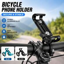 1pc Aluminum Alloy Phone Holder, 360° Rotating Handlebar Phone Mount For Cycling Navigation, Cycling Gear - Multicolor - View 1