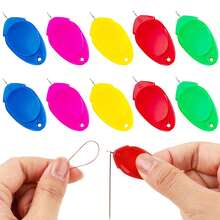 Enhebrador de hilo de costura hecho a mano, herramienta de enhebrado automático para máquina de coser, enhebrador fácil para bordado, asistente de enhebrado automático, herramienta de enhebrado de aguja, color aleatorio - Multicolor - Ver 4