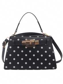 BAILEE Tas tangan wanita PU bermotif titik-titik avant-garde yang modis dengan penutup flap bermotif titik-titik bulat dan tali gesper, sempurna untuk pesta dan jalan-jalan, ideal sebagai hadiah. - MultiWarna - View 14