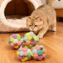 10 Buah Mainan Kucing Berbunyi Lonceng yang Dapat Dimainkan Sendiri dengan Fungsi Menggulir/Mengunyah - Bola Penggaruk Interaktif untuk Semua Ras Kucing, Tahan Lama dan Tahan Gigitan, Cocok untuk Anak Kucing dan Kucing Dewasa sebagai Hiburan Saat Bepergian - MultiWarna - View 1