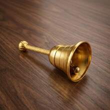 Vintage Brass Hand Bell Loud Call Bell For Bedside, Dinner, Wedding, Christmas Holiday Party - As Pic - View 6