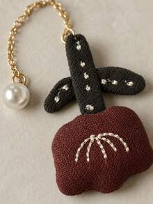 Cute Red Fabric Flower Pearl Chain Bookmark, Handmade Embroidered Reading Marker, Student Gift, Cute Rabbit Pearl Pendant Page Clip, Planner Decoration, School Pencil Case, Notebook, Bookmark, Teacher And School Supplies, 1pc 20cm*4cm - Rectangle - View 7