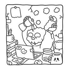 GDTME Otoño Espeluznante: Libro para Colorear para Adultos, Libro para Colorear para Niños, 24 Páginas de Garabatos de Fantasmas Lindos, Otoño/Invierno, Actividad de Colorear Padres-Hijos, Sanación, Adecuado para Niñas, Niños, Cumpleaños, Aniversario, Regalo de Vacaciones, Regreso a la Escuela, Halloween, Navidad, 7.9x7.9'', Mejorando la Creatividad, Bellamente Diseñado - Otoño terrorífico - Ver 5