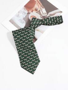 1PC Men's Casual Dog/Giraffe Pattern Hand-Tied Tie, Suitable For Business Daily Commute Matching - Multicolor - View 13