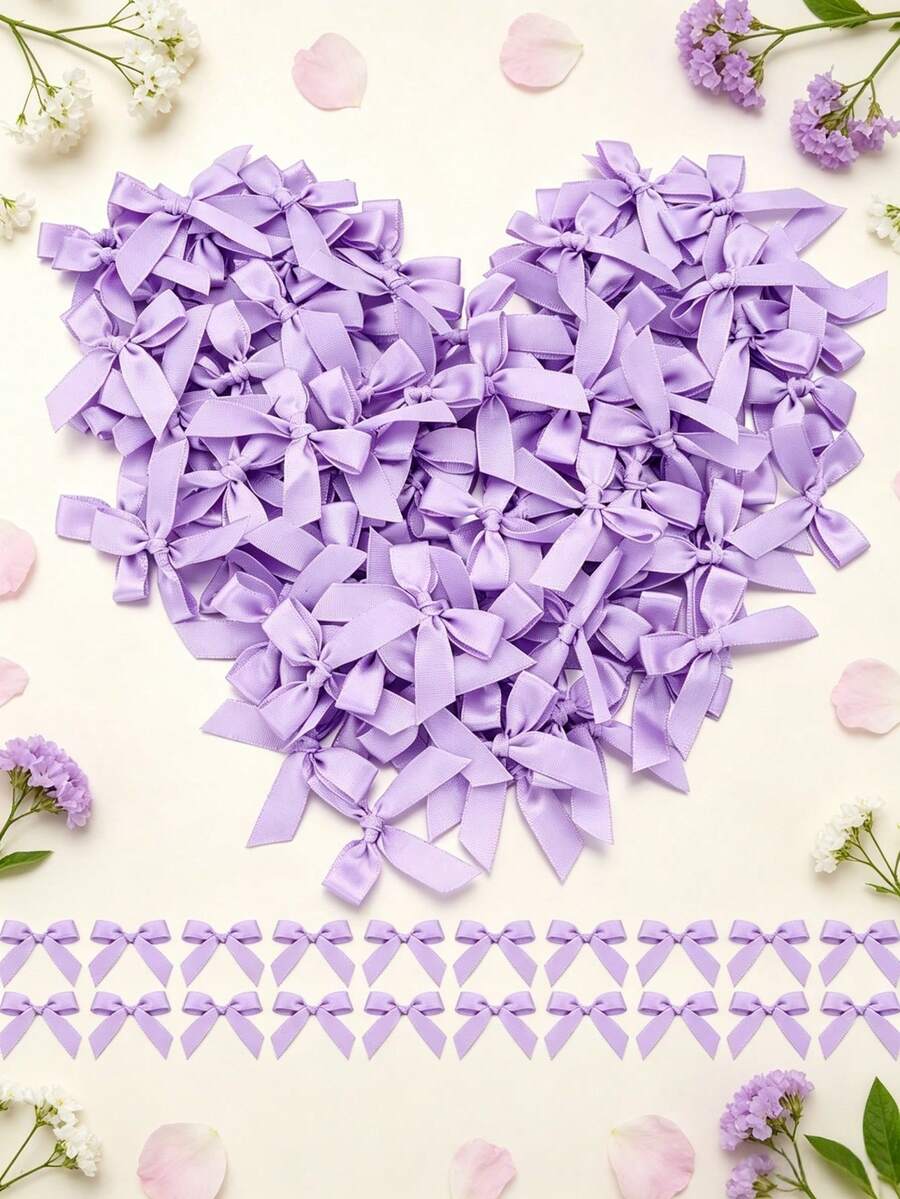 (50pcs/Pack) 4cm Ribbon Bows, Multiple Colors Available, Suitable For Gift Decoration And Hair Clip Headwear Making, Valentine's Day Gift