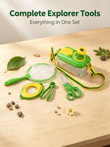 Children's Outdoor Adventure Set - Insect Catching Tool Kit (Includes Insect Observation Box, Magnifying Glass) This Is An Educational Toy That Helps Develop Hand-Eye Coordination, Suitable For 3-12 Years Old Boys And Girls As Birthday Gifts, Accessories In Random Colors - Green - View 12