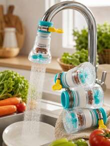 3pcs Rotatable Adjustable Faucet Aerator, Made Of High-Quality Polypropylene Material, Easy Installation, Anti-Splash Design, Multi-Layer Filtration, Water-Saving, Soft Water Flow; Suitable For Kitchen Sink, Bathroom Vanity, Rental, Hotel, Home Decor, Practical Faucet Extension Aerator; Suitable For New Year, Valentine's Day, Mother's Day, Father's Day, Graduation Season And Other Occasions, Kitchen Decor, Kitchen Accessories, Kitchen Supplies, Kitchen Storage, Camping Essentials, Back To School, Home Supplies, Family Essentials - Multicolor - View 2