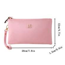 Women's Long Leather Zipper Minimalist Large Capacity Clutch Handbag, Slim Phone Wallet, Long Coin Purse - Multicolor - View 4