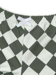 2pcs/Set Baby Boy Outfit, Round Neck Printed Cute Duck Sweatshirt With Simple Plaid Pants, Autumn/Winter Baby Set - Light Grey - View 4