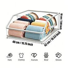 OrdoVault 1/2pcs Large Capacity Baseball Cap Display Storage Box, Foldable Stackable Transparent Zipper Organizer For Home, Store Display, Celebrity Collection, Holiday Gift - View 11