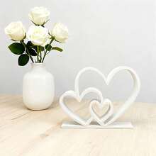 3 Corações Interconectados Impressos em 3D, Companheiro Decorativo de Aprendizagem - Amor - Visão 3