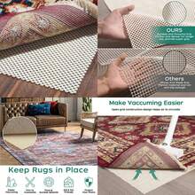 Non Slip Rug Pad Gripper 2 X 3 Feet Extra Thick Carpet Pads For Area Rugs And Hardwood Floors, Keep Your Rugs  And In Place - Ivory - View 7