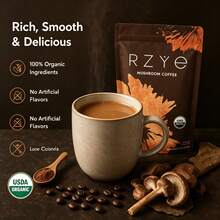 RZYE Best Seller Mushroom Coffee 3-Pack – 6 Adaptogenic Mushrooms Blend | Natural Energy, Mental Clarity & Digestive Health | Smooth Focus Without Jitters | Coffee Alternative For Morning Boost Or Afternoon Pick-Me-Up - 單包裝 - 查看 3