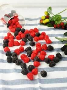 20pcs Artificial Raspberries, Red & Black, Plastic Fake Fruit, Realistic Raspberry Plastic Fake Fruit, Suitable For Photo Props Basket, Christmas And Thanksgiving Party Display, For Adult Use Only - Multicolor - View 8