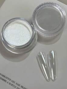 0.5g/盒 月光白鏡面美甲粉，極亮鏡面效果極光美甲裝飾 - 無色 - 查看 6