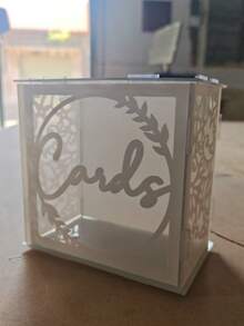DIY Large White Acrylic Gift Card Box With Card Slot And Transparent Window, Greeting Card Storage For Wedding, Graduation, Birthday Party, Party Favor Tabletop Decor - A - View 11