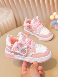 Back To School Season Fashion Kids Skateboard Sneakers, Lightweight & Comfortable, Suitable For Multiple Occasions - Pink - View 4
