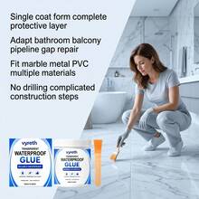 1Pc 300g/10.58oz Transparent Waterproof Glue With Brush, Invisible Finish Leak Repair Sealant For Bathroom Kitchen Tiles & Windows - Transparent Waterproof Glue - View 11