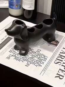 Dachshund Plastic Toothbrush Holder, Cute Multi-Functional Bathroom Storage Rack, Decorative Ceramic Storage Shelf, Suitable For Toothpaste, Electric Toothbrush And Bathroom Accessories - Multicolor - View 5