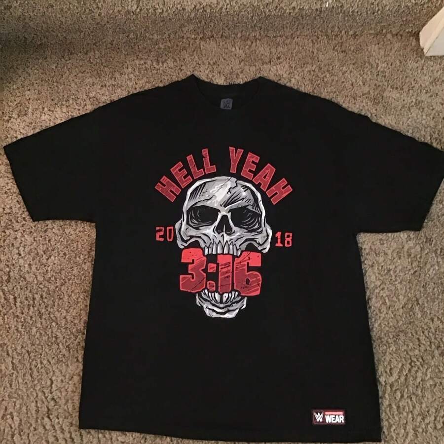 Stone Cold Steve Austin T-Shirt SCSA Hell Yeah Skull WWEs Wrestling Graphic XL - 款式 - 查看 1
