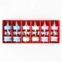 1 Pure White Carousel (6 Pieces Per Box) Wooden Christmas Tree Storage - One Pure White Carousel (6 Cars Per Box) - View 14