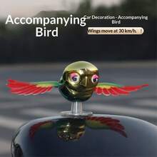 1pc New Hot-Selling Multi-Functional Car Companion Bird Exterior Decoration, Electric Car Ornament, Rearview Mirror Top Car Accessory, Novel And Interesting Toy, Car Owner's First Choice - Multicolor - View 4