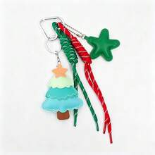 Christmas Tree Keychain, Christmas Bag Charm, Pentagram Fur Rope Pendant Multi-In-One - Multicolor - View 3