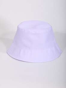 1 pieza Sombrero de cubo unisex Y2K de unicolor, sombrero de protección solar para exteriores adecuado para deportes al aire libre, protección solar y uso diario - Blanco - Ver 7