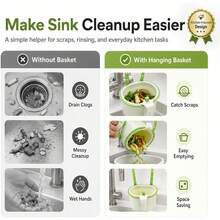 Hanging Sink Drain Basket,2026 New Cactus Kitchen Sink Strainer Basket,Self-Cleaning Faucet Hanging Filter Basket, Multifunctional Kitchen Sink Strainer Press Automatic Dumping Basket - Brown - View 3