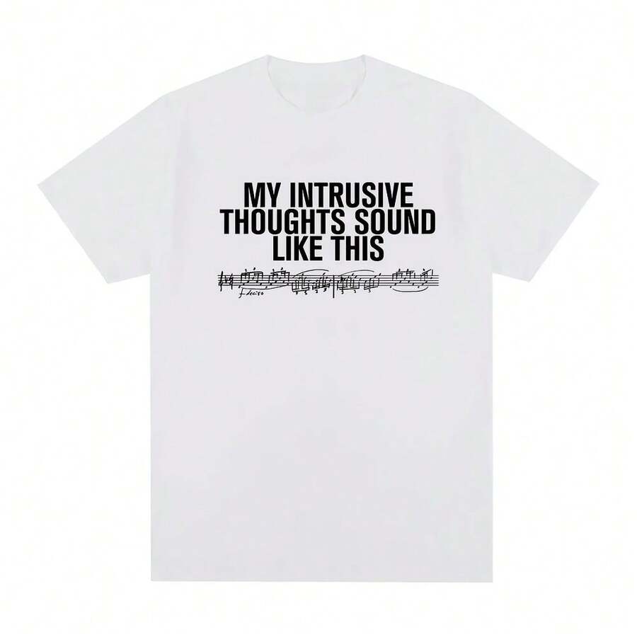 INTRUSIVE THOUGHTS BABY TEE 2026 New Style ROSALIAs Same As Official Website High Quality Tee-Shirt 100%Cotton Soft Round Neck - Shape - View 1