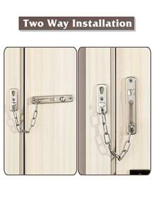 1 buah Kunci Rantai Pintu, Kunci Rantai Pintu Pengaman, Kunci Pintu untuk Keamanan Anak, Kunci Pintu Hotel Stainless Steel dengan Tombol Tekan Anti-Pencurian Pegas, Kait Pengaman Pintu Kokoh, Kunci Pengaman Pintu Dalam untuk Pintu Depan, Rumah, Hotel & Keamanan Interior - Beraneka warna - View 4