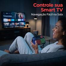 Kit 8 Mini Teclado Wireless Touchpad RGB | 2.4G Recarregável Iluminado | Atacado Smart TV PC - kit 3 - Visão 6