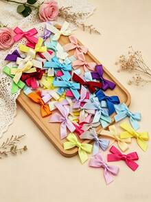 (50pcs/Pack) 4cm Ribbon Bows, Multiple Colors Available, Suitable For Gift Decoration And Hair Accessories Making, Valentine's Day Gifts - 4cm Ribbon Bow - View 6
