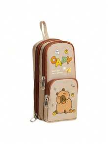 1 buah Kotak Pensil Kapasitas Besar Motif Capybara/Panda/Unicorn, Tempat Pensil Pelajar, Tas Penyimpanan Alat Tulis Ekonomis & Tahan Kotor, Cocok untuk Sekolah - MultiWarna - View 12