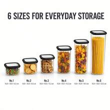 6/24pcs Plastic Food Storage Containers With Lids, Stackable Kitchen Pantry Organizer For Dry Goods, Snacks, Pasta And Meal Prep - Clear - View 4