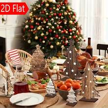 6pcs Wooden Tree & Sign Rustic Farmhouse Christmas Decor Set - 6pcs Wooden Tree & Sign Set, Vintage Tabletop Centerpiece, Home Office Western Style Christmas Decoration, Figurine Hanging Ornament, Christmas Tree, 12pcs Set 6pcs Tree Signs And 6pcs Bases - View 5