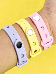 1pc Men's Adjustable Buckle Bracelet, Solid Color, Minimalist, Practical, Multi-Functional - Silicone Bracelet - View 7