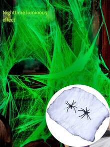 1 Set Halloween New Pink Spider Cotton Scene Decoration Spider Web Pink Spider Web Haunted House Prop Cotton - A - View 9