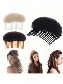 1/2pcs Root Volume Hair Comb, Invisible Root Padding, Women's Hair Volumizing Styling Tool, Increase Hair Volume, Suitable For Holiday Autumn - Multicolor - View 3