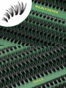 XSJ 270/290/300 Stück 10-16mm D Curl einlagige Cluster Kunstwimpern, 30D-100D gemischte dicke Wimpernverlängerungen, geeignet für Anfänger, tägliches, Feiertags- und Party-Make-up - D - Übersicht 8