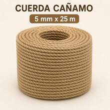 Cordón de Yute. Cuerda Cañamo. Bonito y Resistente. Diferentes Medidas. - 5 mm x 25 m - Ver 2