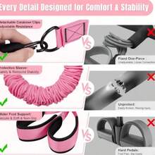 Multifunctional Foot Pedal Resistance Band Set With Handles And Leg Training Straps, Sit-Up Assist Device, Home Yoga Fitness Stretching Rope For Waist, Abdomen, Legs And Arms Shaping - A - View 6