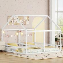 90 X 200 Single Beds, Flat Beds, House-Style Beds, 2-In-1 Beds - White - View 3