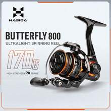 HASIDA 蝴蝶海水釣魚捲線器,順暢拋投的紡車捲線器,強大煞車力,適合海洋釣魚 - 黑色 - 查看 3