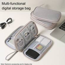 1 buah Tas Penyimpanan Digital Kapasitas Besar | Penyimpanan dengan Banyak Kompartemen, Kabel Data, Earphone, Power Bank Tertata Rapi | Tas Organizer Aksesori Elektronik Portabel | Desain Genggam Ringan, Hemat Ruang untuk Perjalanan Bisnis dan Liburan - Rectangle - View 4