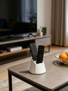 1/2pcs 2-Slot Remote Control Holder, Suitable For TV/DVD/Blu-Ray Player/Audio System/Game Console, Living Room/Bedroom Media Storage, Decorative Remote Control Organizer With Storage Space - Multicolor - View 8