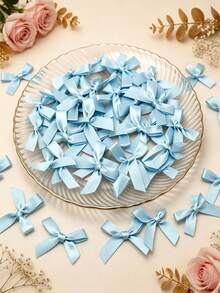 (50pcs/Pack) 4cm Ribbon Bows, Multiple Colors Available, Suitable For Gift Decoration And Making Hair Clips & Headbands, Valentine's Day Gift - 4cm Ribbon Bow - View 3