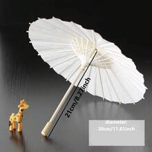 1/6/10件 多尺寸可選，直徑30cm/40cm/60cm 紙傘，適用於節日婚禮裝飾與配件 - 手工傳統新娘傘 - 優雅拍照道具與派對用品，無需用電 - 白色 - 查看 8